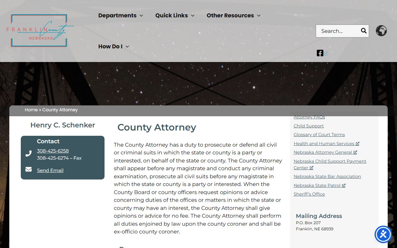 Franklin County Attorney court records after jail arrest prosecutor page